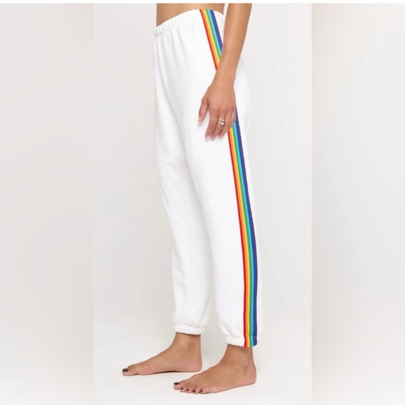 Spiritual Gangster White Rainbow Luna Sweatpant - Picture 1 of 4